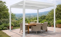 Reviva pergola bioclimatica in alluminio bianca 3x3,6 mt