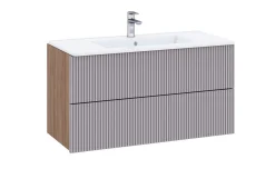 Riga base lavabo noce biondo/cannettato cachemire L100 cm