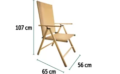 Ryan poltrona con schienale reclinabile 7 posizioni, beige