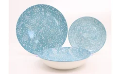 Servizio 18 piatti mini flowers blu