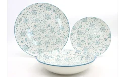 Servizio 18 piatti mini flowers blu