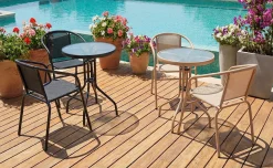 Set bistrot Bistró – tavolino rotondo e 2 sedie – nero