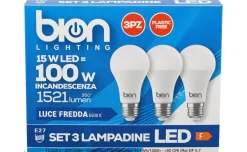 Set 3 lampade a goccia 15 W - luce fredda E27