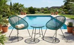 Set lounge Calipso 3 – 2 poltrone e tavolino – verde