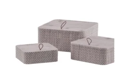 Set 3 scatole quadrate in bamboo
