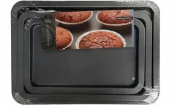 Set 3 teglie da forno in acciaio