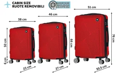 Set trolley Ortega rosso