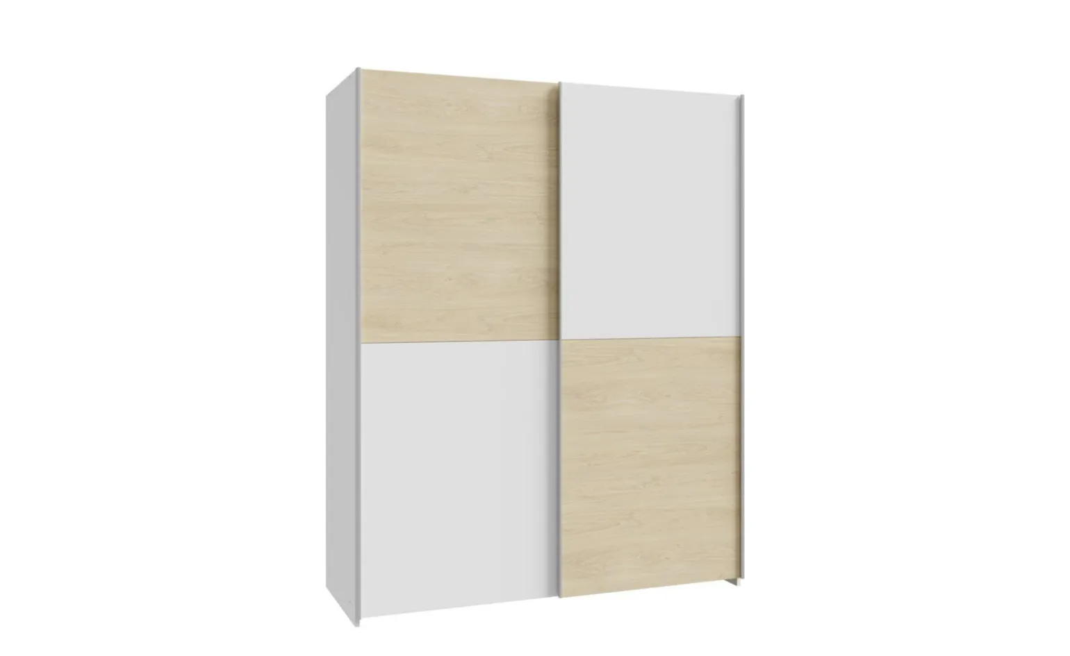Slide armadio 2 ante scorrevoli bianco/rovere L150,1 cm