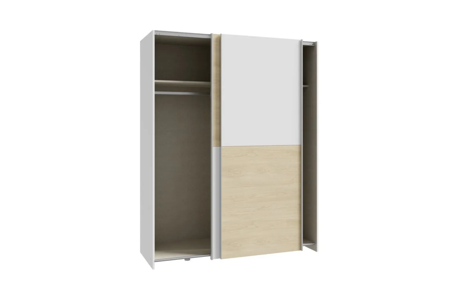 Slide armadio 2 ante scorrevoli bianco/rovere L150,1 cm