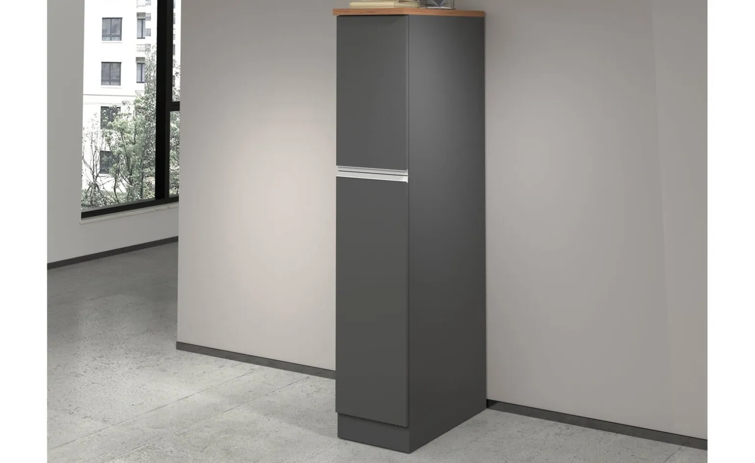 Snack armadio porta spezie antracite opaco/rovere h165 cm