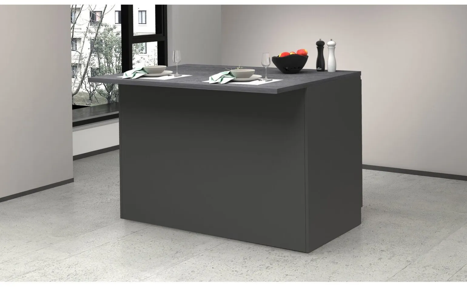 Snack isola 2 ante antracite L125 cm