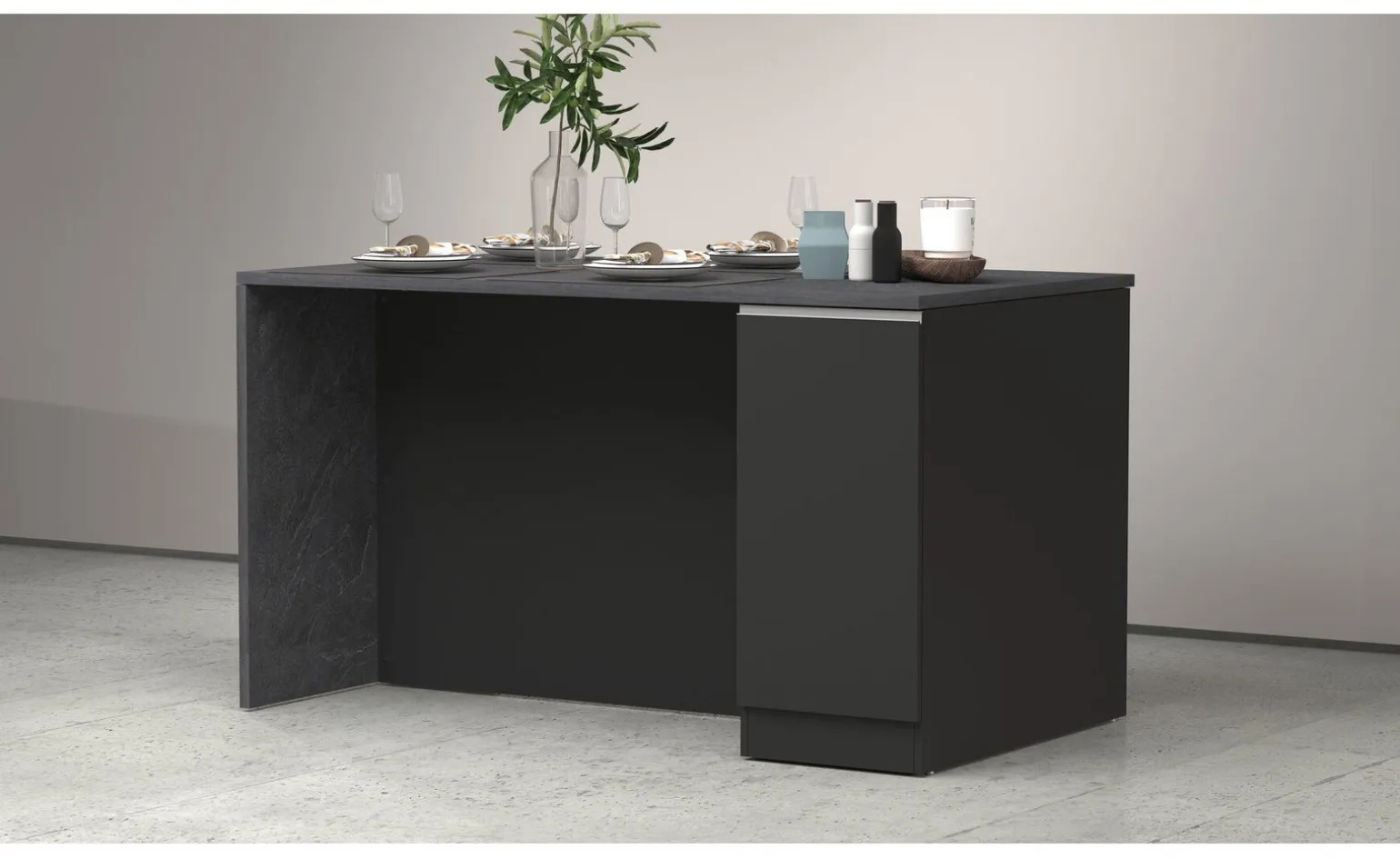 Snack isola 2 ante antracite L160 cm