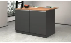 Snack isola 2 ante antracite opaco/rovere L125 cm