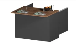 Snack isola 2 ante antracite opaco/rovere L125 cm