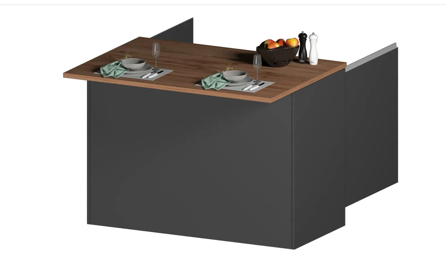 Snack isola 2 ante antracite opaco/rovere L125 cm