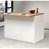 Snack isola 2 ante bianco lucido/rovere L125 cm