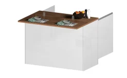 Snack isola 2 ante bianco lucido/rovere L125 cm