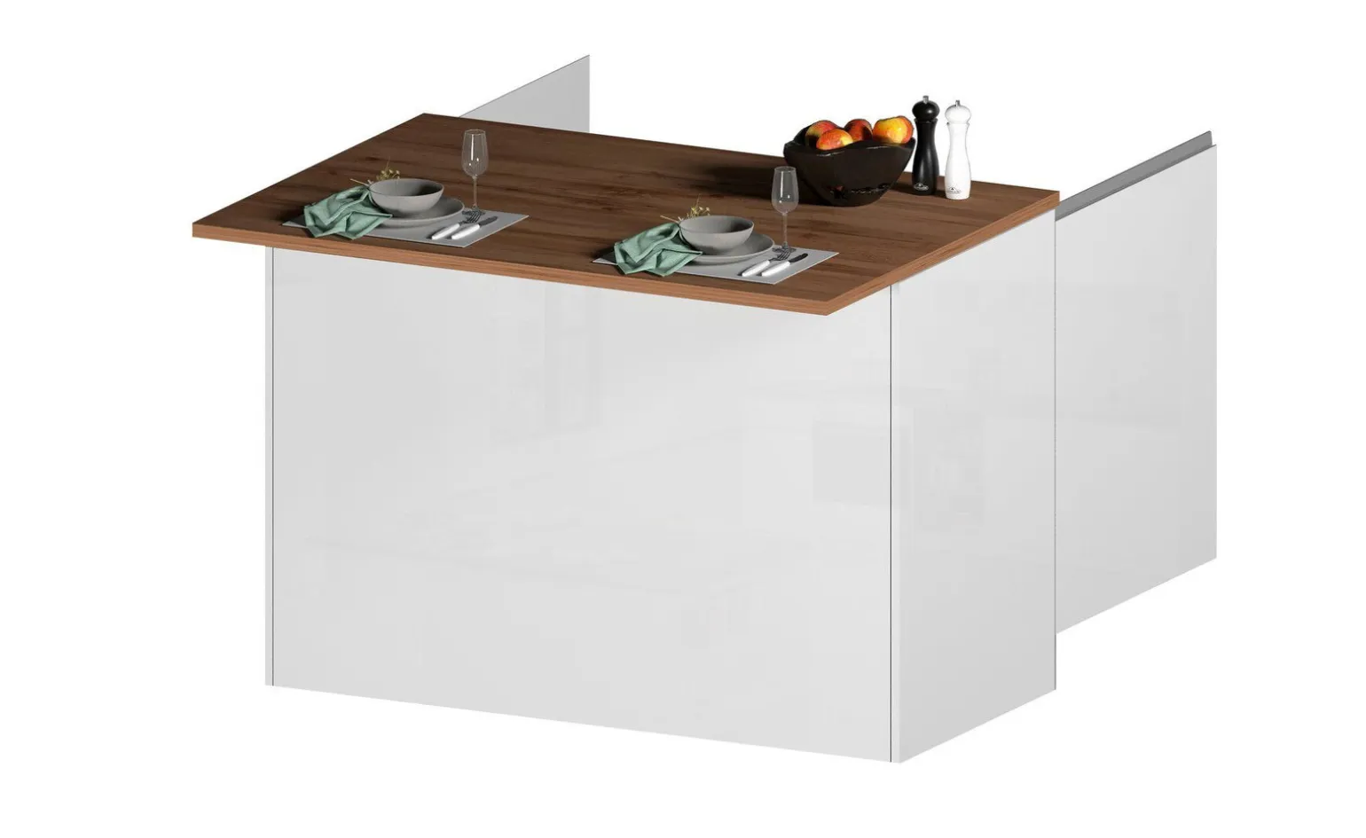 Snack isola 2 ante bianco lucido/rovere L125 cm