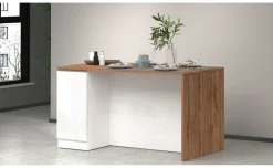 Snack isola 2 ante bianco lucido/rovere L160 cm