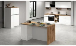 Snack isola 2 ante bianco lucido/rovere L160 cm