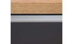 Snack isola 2 ante, 2 cassetti antracite opaco/rovere L160 cm