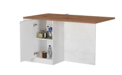 Snack isola 2 ante con vano giorno bianco lucido/rovere L160cm