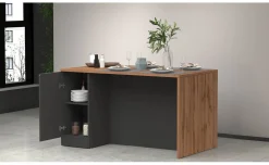Snack isola 2 antracite opaco/rovere L160 cm