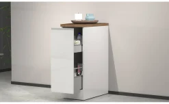 Snack mobile 1 anta bianco lucido/rovere h85 cm