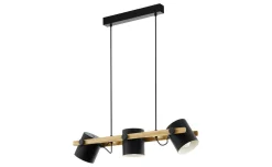 Sospensione hornwood 3 luci portalampada E27 legno elegante e resistente