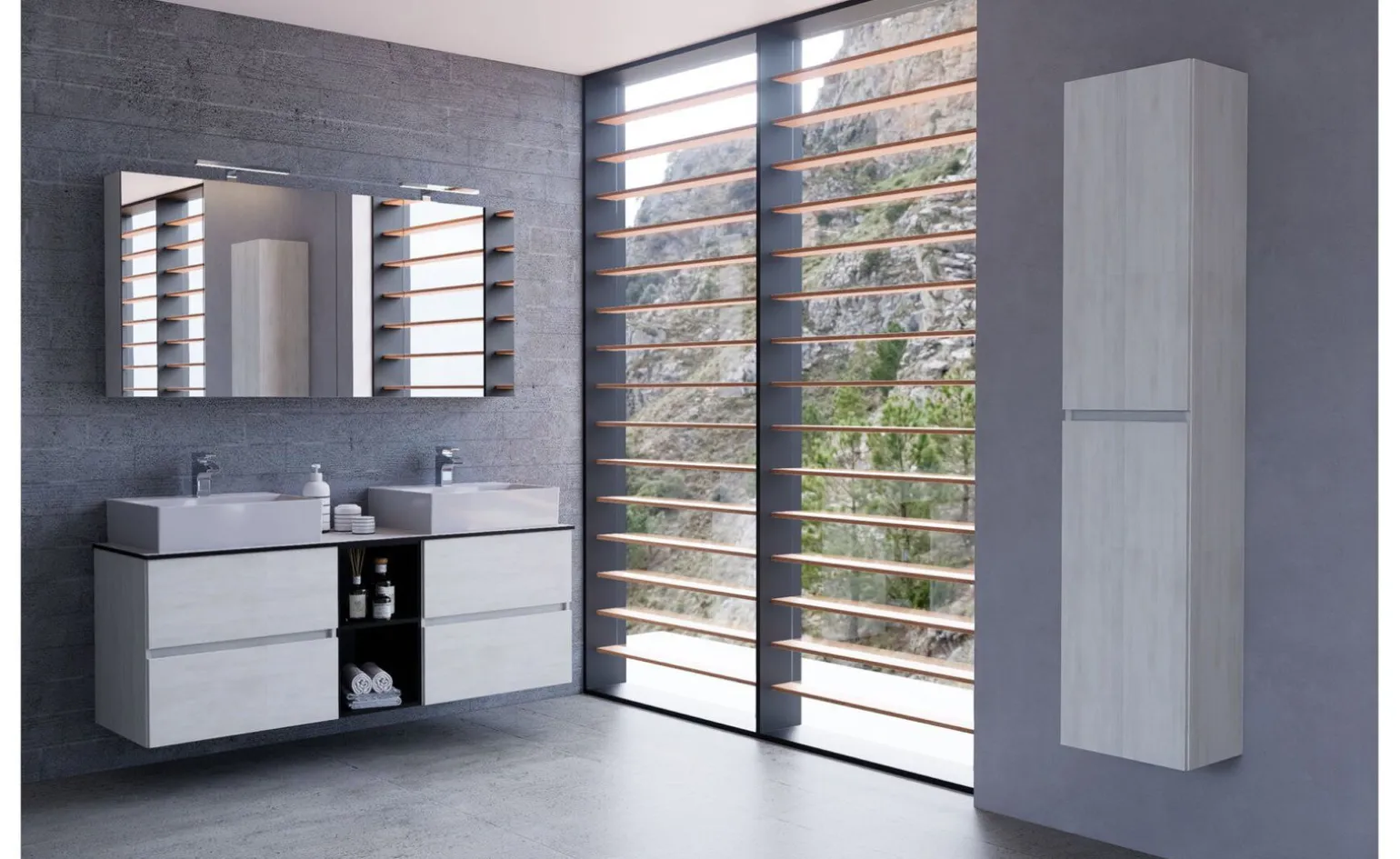 Specchiera Cleo contenitore con lampada LED