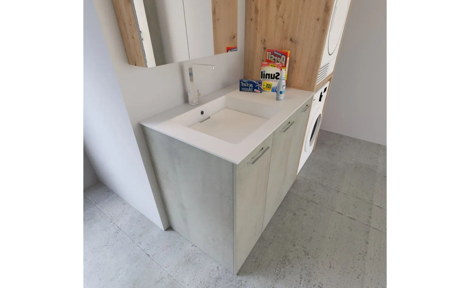 Specchiera contenitore con lampada LED