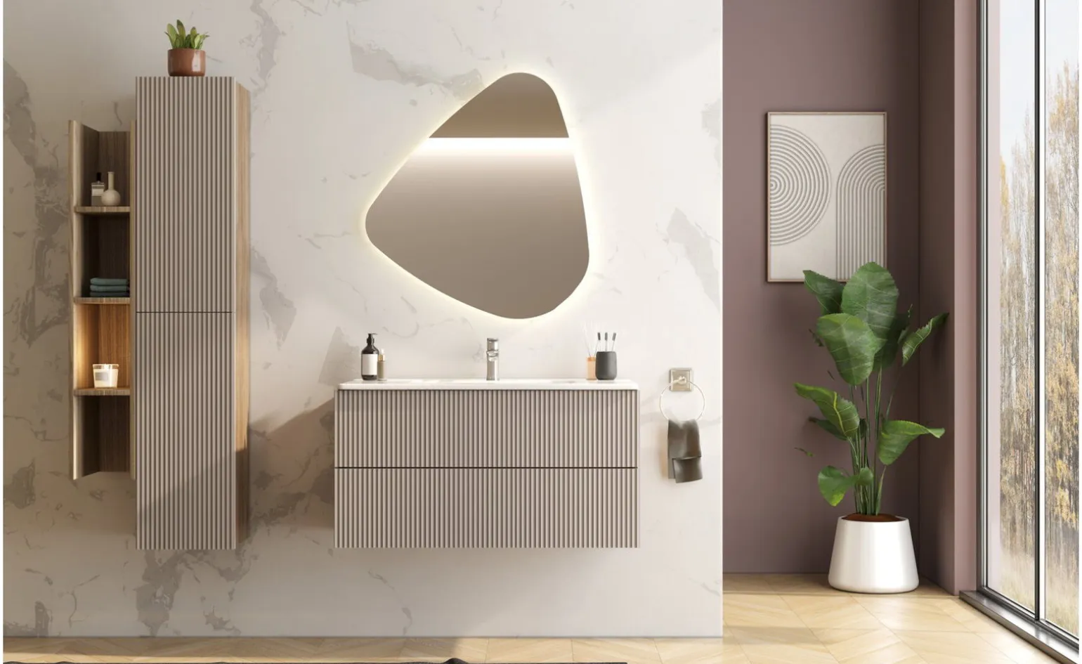 Specchiera sagomata con Led