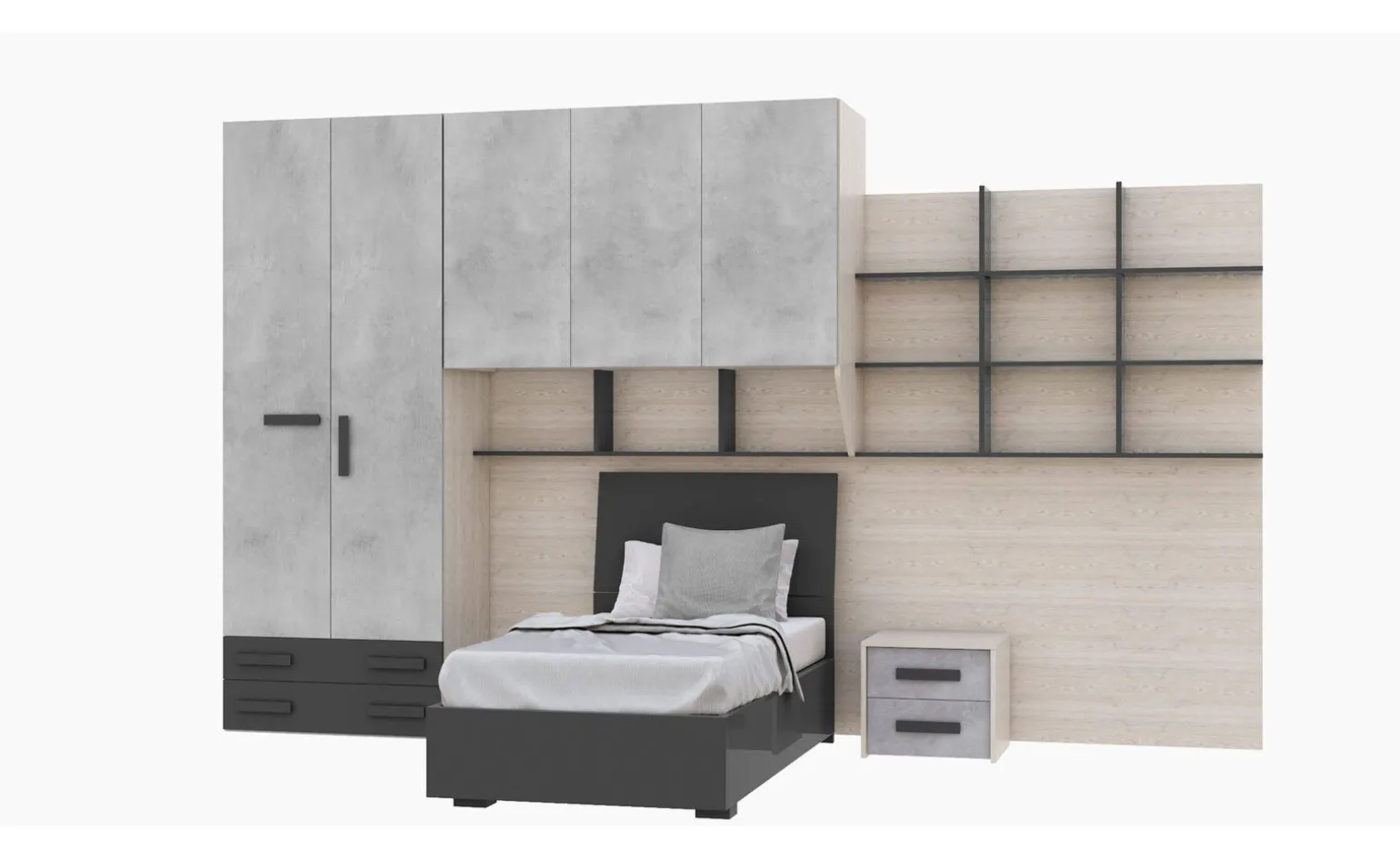 Stone cameretta a ponte, letto singolo