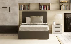 Stone letto piazza e mezza contenitore grigio cenere