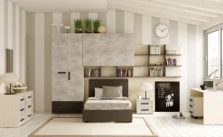 Stone ponte 5 ante cemento e grigio cenere, letto senza contenitore