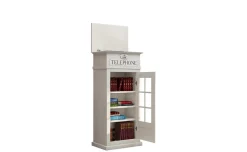 Street cabina libreria bianca con 1 anta battente in vetro
