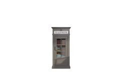 Street cabina libreria grigia con 1 anta battente in vetro