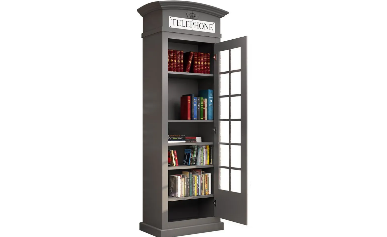 Street libreria in pannello grigio