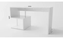 Studio scrivania reversibile bianco laccato lucido