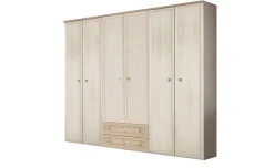 Susy armadio 6 ante battenti, 2 cassetti betulla e legno naturale
