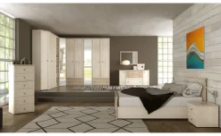 Susy camera matrimoniale, betulla e legno naturale, letto senza cassettone