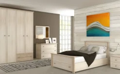 Susy cameretta betulla e legno naturale, letto piazza e mezzo senza cassettone