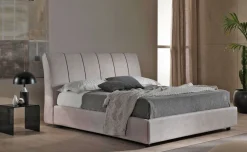 Tahiti letto matrimoniale con contenitore grigio chiaro