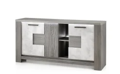 Tallin madia 3 ante legno scuro e pietra naturale