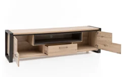 Tenerife porta TV 2 ante 1 cassetto artisan con particolari neri