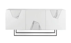 Tiffany madia 3 ante colore bianco e marmo bianco