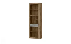 Tolosa libreria con 1 cassetto ribec cognac e beton oxid
