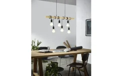 Townshend sospensione 6 luci in legno e metallo