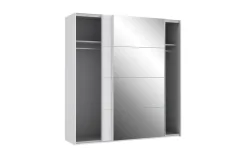 Unic armadio 2 ante scorrevoli bianco lucido/specchio L200,1 cm