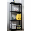 Universal scaffale 4 ripiani nero h138 cm